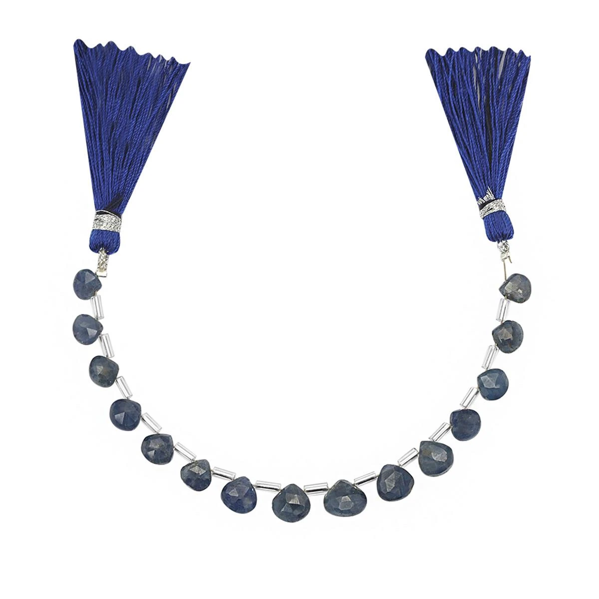 22cts Blue Sapphire Faceted Heart Approx 5 To 7mm, 12cm Strand With Spacer, - Image 2