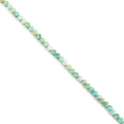 35cts Peruvian Turquoise Faceted Rounds Approx 4mm, 38cm Strand