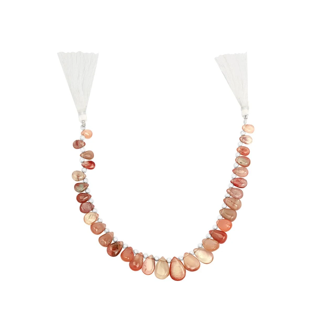 65cts Andesine Smooth Pear Approx 7x5 To 13x9mm, 20cm Strand With Spacers - Image 2