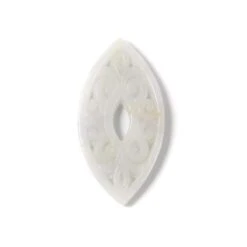 Type A 25cts White Jadeite Carved Hollow Marquise Slab Approx. 22x35mm, 1pc