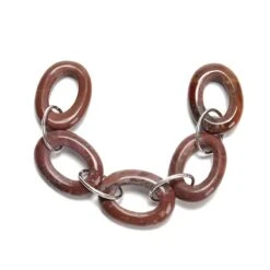 925 Sterling Silver & Mookite Oval Link Chain, 13cm Length