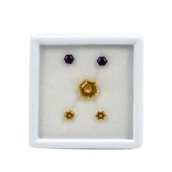 3.45cts Citrine & Amethyst Hexagon Faceted Approx 4 To 8mm (Set Of 5)