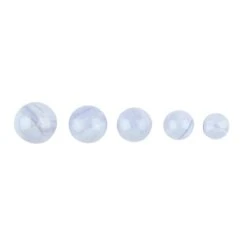 17cts Blue Lace Agate Round Cabochons Approx 7 To 11mm (Set Of 5)