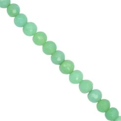 55cts Australian Chrysoprase Faceted Round Approx Approx 5 To 7mm, 22cm Strand