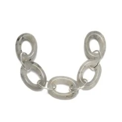 925 Sterling Silver & Labradorite Oval Link Chain, 13cm Length