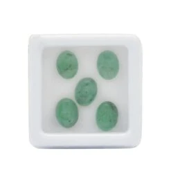 6cts Emerald Oval Cabochon Approx 6x8mm (Set Of 5)