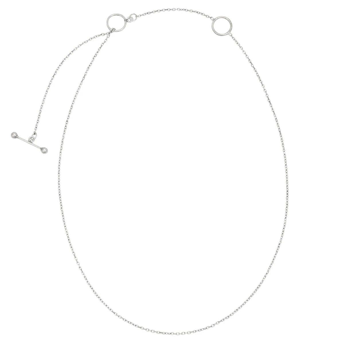 925 Sterling Silver Cable Chain With Extender With Toggle Clasp, 16", Extends To 18" - Image 2