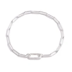 925 Sterling Silver Hidden Clasp Bracelet, 17cm