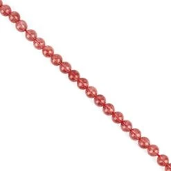 80cts Strawberry Quartz Plain Rounds Approx 8mm, 18cm Strand