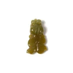 5cts Olmec Jadeite Gold Fish Pendant, Approx 8x20mm, 1pcs