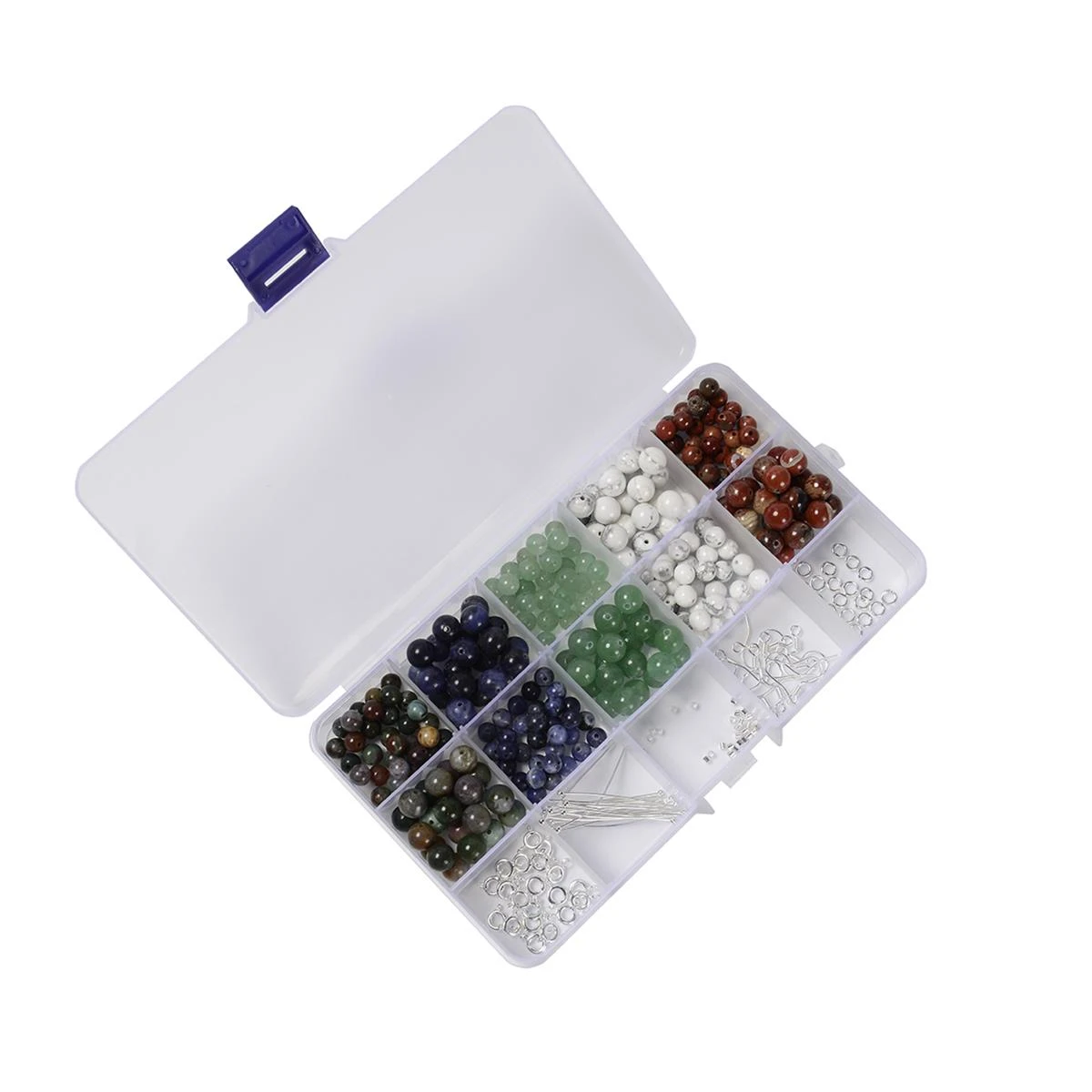 Bright Coloured 6mm / 8mm Gemstone Rounds (Sodalite, Red Stone, Green Aventurine, Howlite & Fancy Jasper) & Silver Plated Base Metal Findings