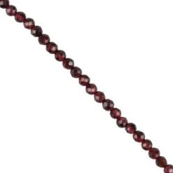 15cts Garnet Faceted Rounds Approx 2.5mm, 38cm Strand