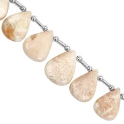 95cts Scolecite Smooth Pear Approx 14x10 To 19x13mm, 19cm Strand With Spacers