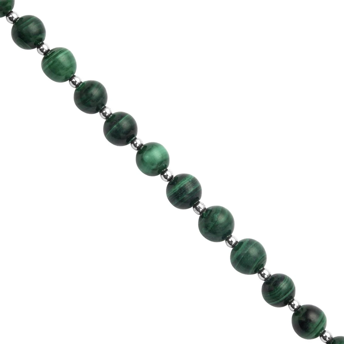 40cts Malachite Smooth Round Approx 4 To 5mm 20cm Strand With Spacers