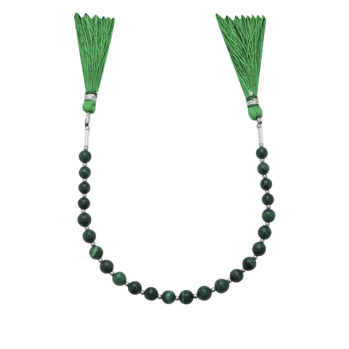 40cts Malachite Smooth Round Approx 4 To 5mm 20cm Strand With Spacers - Image 2