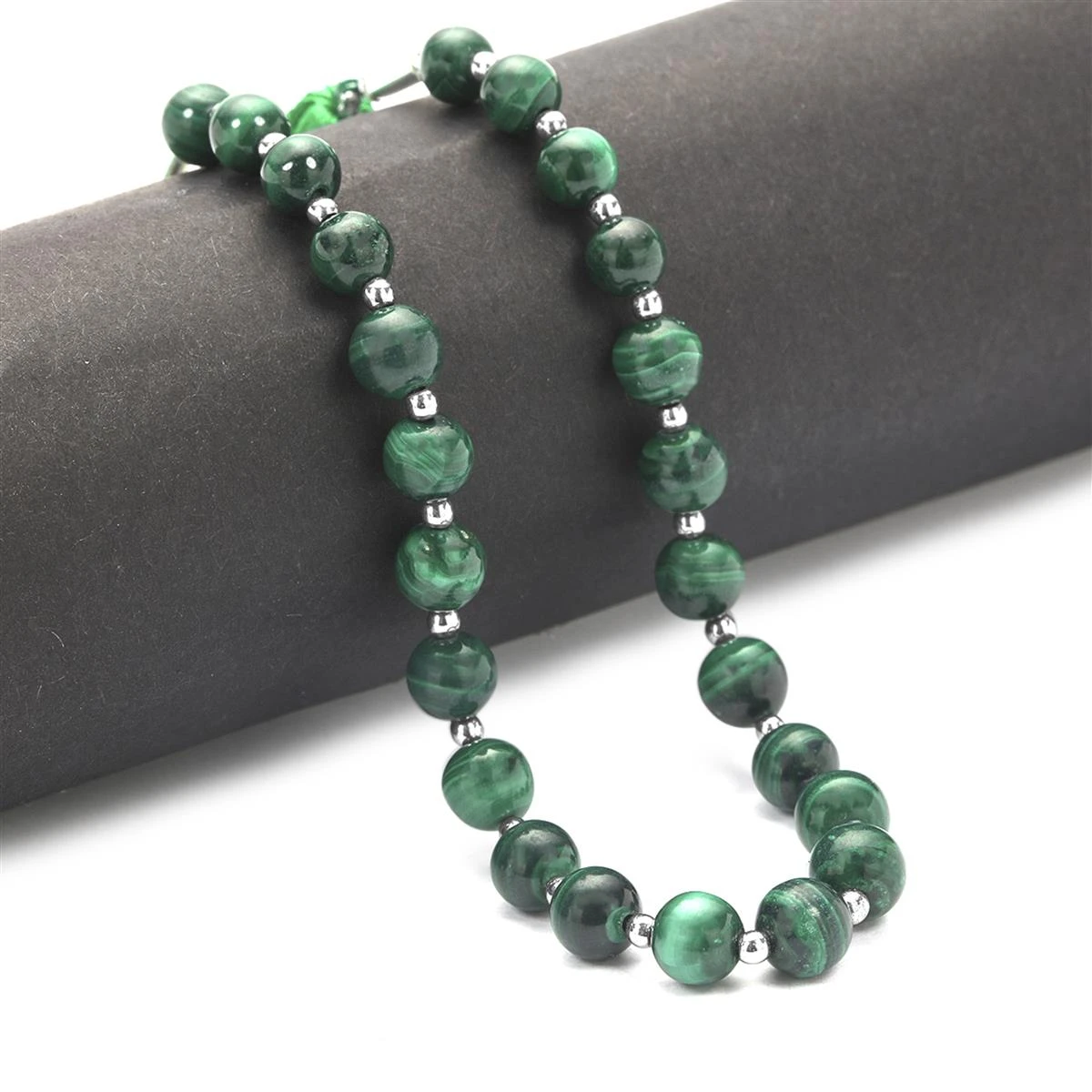 40cts Malachite Smooth Round Approx 4 To 5mm 20cm Strand With Spacers - Image 3
