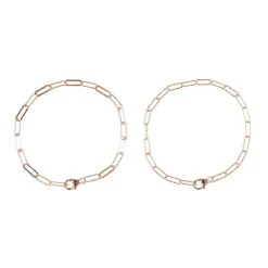 Rose Gold Plated 925 Sterling Silver Twisted And Hammered Link Bracelets Approx 19cm, (0.65 Wirex3.3x10.6mm) (2pcs)