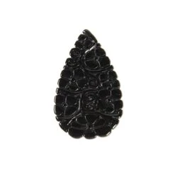 13cts Type A Black Jadeite Carving Pendant Approx 25x40mm