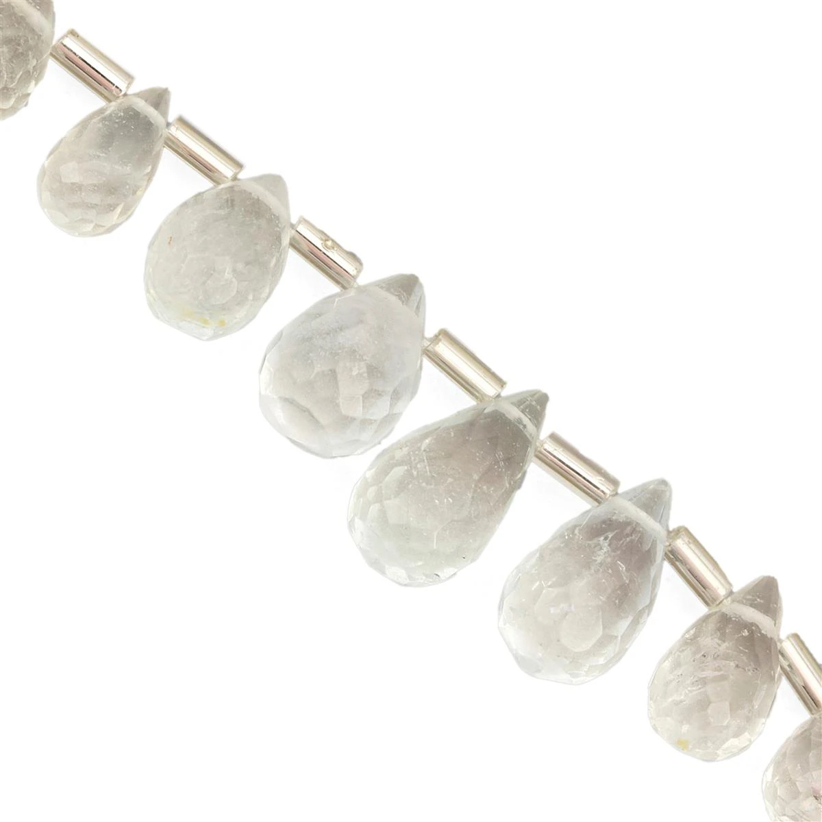 70cts Cullinan Topaz Faceted Drops Approx 6x3 To 12x7mm, 26cm Strand With Spacers