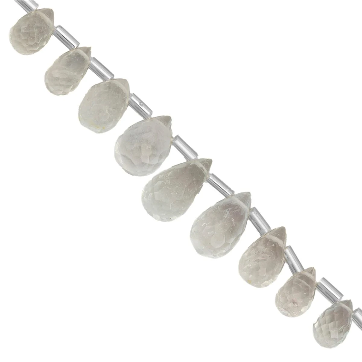 70cts Cullinan Topaz Faceted Drops Approx 6x3 To 12x7mm, 26cm Strand With Spacers - Image 2