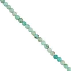 18cts Peruvian Turquoise Faceted Rounds Approx 3mm, 38cm Strand