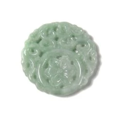 100cts Type A Jadeite Hollow Carving Flower Pendant, Approx 50mm, 1pcs