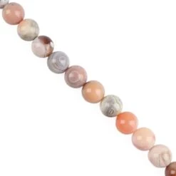 210cts Peach Botswana Agate Plain Rounds, Approx 9mm, 38cm Strand