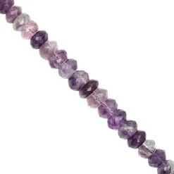 100cts Blue John Fluorite Faceted Rondelles Approx 4x5 To 8x4mm, 24cm Strand