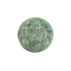260cts Double-Side Carved Buddha Type A Bean Green Jadeite Pendant, Approx 50mm, 1pcs