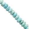 65cts Larimar Smooth Rondelle Approx 4.5x3 To 7x5mm, 20cm Strand