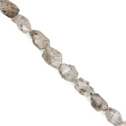 60cts Herkimer Quartz Rough Nuggets Approx 7x5 To 15x7mm, 22cm Strand