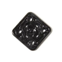 25cts Type A Imperial Black Jadeite Pendant Approx 30mm, 1pc