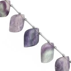 110cts Blue John Fluorite Faceted S Shapes Approx 18x12 To 27x15mm, 14cm Strand With Spacers