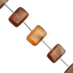 70cts Botswana Agate Smooth Rectangles Approx 13x7 To 18x13mm, 15cm Strand With Spacers