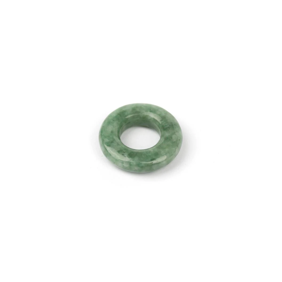 Type A 29cts Green Burmese Jade Plain Donut Approx 25mm Loose Bead Pendant