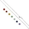 925 Sterling Silver 20inch Chain With The 5x8mm Gemstone Donuts Pack (Red Jasper, Yellow Quartzite, Jadeite, Amazonite, Carnelian & Lapis Lazuli)