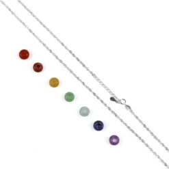 925 Sterling Silver 20inch Chain With The 5x8mm Gemstone Donuts Pack (Red Jasper, Yellow Quartzite, Jadeite, Amazonite, Carnelian & Lapis Lazuli)