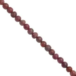 85cts Indian Ruby Plain Rounds Approx 3 To 6mm, 38cm Strand