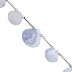90cts Blue Lace Agate Smooth Heart Approx 11 To 17mm, 21cm Strand With Spacers