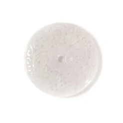 50cts Type A White Jadeite Carved Flower Donut, Approx 38mm, 1pcs