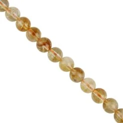 60cts Snowflake Citrine Plain Rounds Approx 6mm, 38cm Strand
