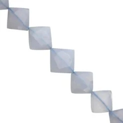55cts Blue Chalcedony Faceted Kite Approx 11 To 15mm, 15cm Strand
