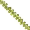 60cts Arizona Peridot Top Side Drill Graduated Faceted Drop Approx 3x4 To 5x8.5mm, 20cm Strand
