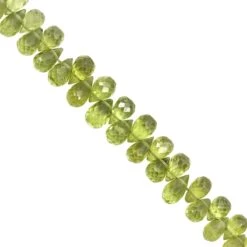 60cts Arizona Peridot Top Side Drill Graduated Faceted Drop Approx 3x4 To 5x8.5mm, 20cm Strand