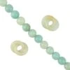 200cts 2x Amazonite Double Hoops Approx 15mm & 1 X8mm Amazonite Rounds, 38cm Strand