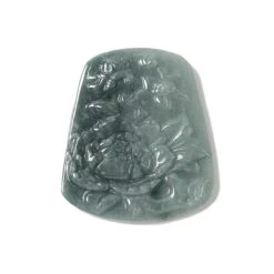 50cts Type A Olmec Jadeite Peony Pendant Approx 38x45mm, 1pcs
