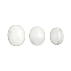 12cts White Moonstone Oval Cabochons Approx 8x10 To 10x12mm, (Set Of 3)