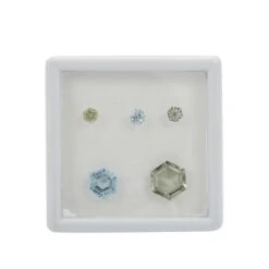 6.93cts Green Amethyst, Sky Blue Topaz & Lemon Quartz Hexagon Faceted (Pack Of 5)