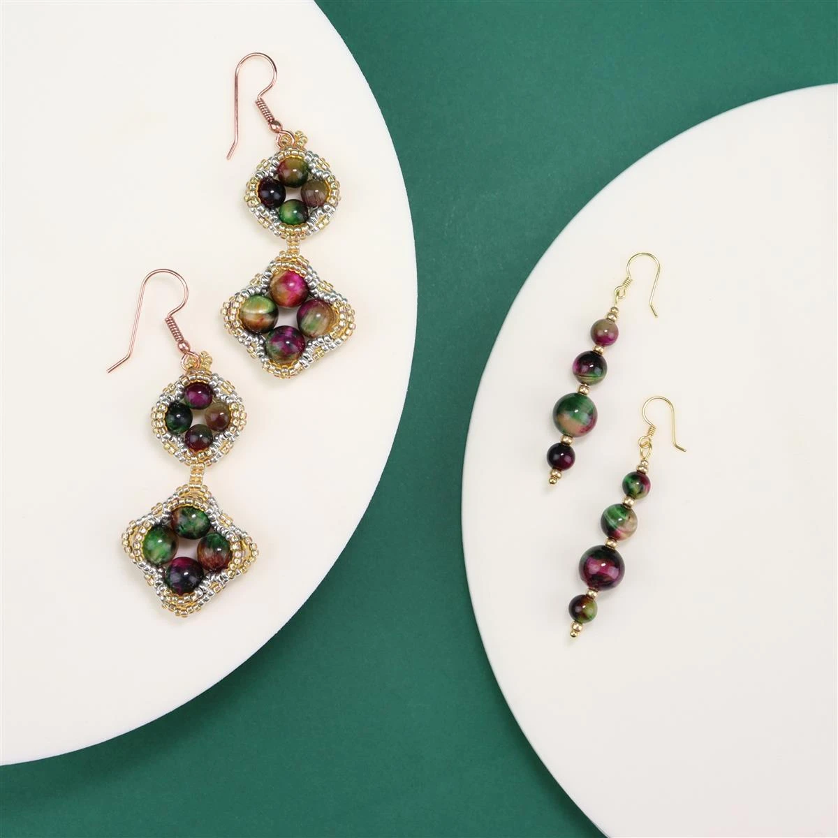 560.50cts Rainbow Tiger's Eye Plain Round Approx 6mm, 8mm, 10mm, 35cm Set Of 3 Loose Strand - Image 2