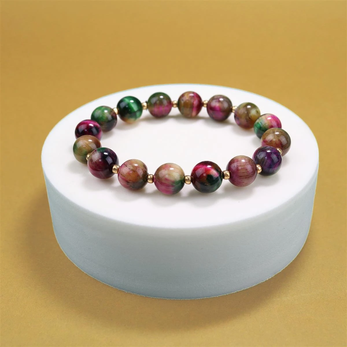 560.50cts Rainbow Tiger's Eye Plain Round Approx 6mm, 8mm, 10mm, 35cm Set Of 3 Loose Strand - Image 4